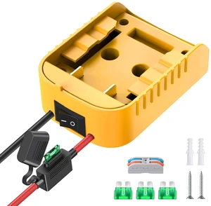 Power Wheels Adapter for Dewalt 20V Battery Adapter Power Wheels Battery Conversion Kit with Switch, Fuse & Wire Terminals, 12AWG Wire, Power Connector for DIY Ride On Truck, RC Car Toys and Robotics Power Wheels Adapter for Dewalt 20V Battery Adapter Power Wheels Battery Conversion Kit with Switch, Fuse & Wire Terminals, 12AWG Wire, Power Connector for DIY Ride On Truck, RC Car Toys and Robotics