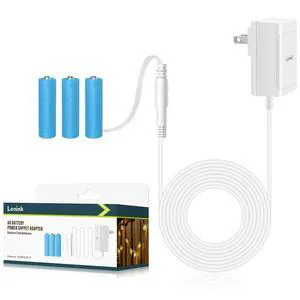 AC Power Supply Adapter for 3 AA Battery, AA Battery Replacement Adapter for LED Light, Decorations (White) AC Power Supply Adapter for 3 AA Battery, AA Battery Replacement Adapter for LED Light, Decorations (White)
