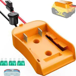 1-Pack for Dewalt 20V Battery Adapter for Power Wheels Battery Upgrade Conversion Kit with Switch, Fuses, Wire Connectors, 12AWG Wire, Power Tool Drill Battery Converter Adapter for DIY RC Car Toy Etc 1-Pack for Dewalt 20V Battery Adapter for Power Wheels Battery Upgrade Conversion Kit with Switch, Fuses, Wire Connectors, 12AWG Wire, Power Tool Drill Battery Converter Adapter for DIY RC Car Toy Etc