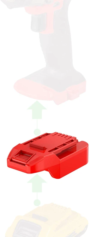 Adapter Upgrade for Bauer 20V Cordless Tools - Compatible with DeWalt 20V MAX Li-Ion Batteries for Power Supply, No Charging Function - (New Version) - Adapter Only Adapter Upgrade for Bauer 20V Cordless Tools - Compatible with DeWalt 20V MAX Li-Ion Batteries for Power Supply, No Charging Function - (New Version) - Adapter Only