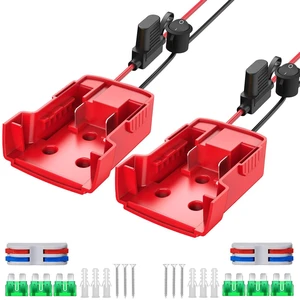 Power Wheel Adapter Compatible with Milwaukee 18V Battery 2 Packs | Power Wheel Battery Converter Kit, Fuse & Switch & Wire Terminals, 12 AWG Wire, Compatible for DIY RC Car Toys Robotics Power Wheel Adapter Compatible with Milwaukee 18V Battery 2 Packs | Power Wheel Battery Converter Kit, Fuse & Switch & Wire Terminals, 12 AWG Wire, Compatible for DIY RC Car Toys Robotics