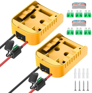 2 Pack Power Wheel Adapter for Dewalt 20V Battery Adapter with Switch, Fuse & Wire Terminals, 12AWG Wire, Power Wheel Battery Converter for DIY Ride On Truck, RC Car Toys and Robotics 2 Pack Power Wheel Adapter for Dewalt 20V Battery Adapter with Switch, Fuse & Wire Terminals, 12AWG Wire, Power Wheel Battery Converter for DIY Ride On Truck, RC Car Toys and Robotics