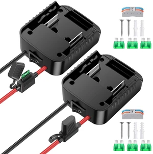 2 Packs Adapters Compatible with Makita 18V Battery for Power Wheel Battery Adapter, Power Tool, DIY RC Toy Car, Power Connector Conversion Kit with Switch & Fuse, 12AWG Wire, Wire Terminal 2 Packs Adapters Compatible with Makita 18V Battery for Power Wheel Battery Adapter, Power Tool, DIY RC Toy Car, Power Connector Conversion Kit with Switch & Fuse, 12AWG Wire, Wire Terminal
