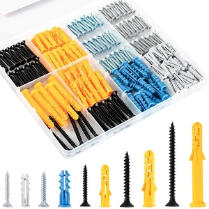 Drywall Anchors and Screws Assortment Kit, 270Pcs Dry Wall Anchors | 135 Plastic Wall Expansion Anchors and 135 Phillips Flat Head Wood Screws, Replaces Picture Nails for concrete/brick/stucco Drywall Anchors and Screws Assortment Kit, 270Pcs Dry Wall Anchors | 135 Plastic Wall Expansion Anchors and 135 Phillips Flat Head Wood Screws, Replaces Picture Nails for concrete/brick/stucco