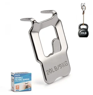 20 Pack Claw Drywall Picture Hangers - Heavy Duty No Drill Wall Hanging Hooks Supports 20LB, Hardened Steel Picture Hanging Kit for Drywall, Strong Wall Mount Hangers for Heavy Frames, Mirror, Art 20 Pack Claw Drywall Picture Hangers - Heavy Duty No Drill Wall Hanging Hooks Supports 20LB, Hardened Steel Picture Hanging Kit for Drywall, Strong Wall Mount Hangers for Heavy Frames, Mirror, Art