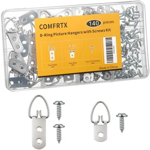(2 Sizes, 140PCS) D-Ring Picture Hangers with Screws Kit,Heavy Duty | 40 Single Hole & 20 Double Hole Hangers with 80 Screws, Wall Hooks for Frames, Mirrors, Canvas & Picture Hanging Hardware (2 Sizes, 140PCS) D-Ring Picture Hangers with Screws Kit,Heavy Duty | 40 Single Hole & 20 Double Hole Hangers with 80 Screws, Wall Hooks for Frames, Mirrors, Canvas & Picture Hanging Hardware