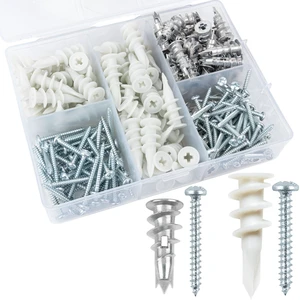 Self Drilling Drywall Anchors Assortment Kit, 200PCs Picture Hanging Kit for Frame,Curtain Rods,Art Hanging, 100PCs #6 Heavy Duty Metal Dry Wall Anchors 100PCs #8 Plastic Drywall Hangers Self Drilling Drywall Anchors Assortment Kit, 200PCs Picture Hanging Kit for Frame,Curtain Rods,Art Hanging, 100PCs #6 Heavy Duty Metal Dry Wall Anchors 100PCs #8 Plastic Drywall Hangers