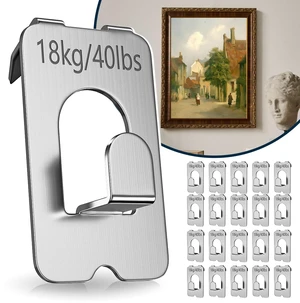 No Drill Drywall Picture Hanger-40 Lbs, 20 Pcs Heavy Duty Claw Wall Hooks Just Push in and Hang, 304 Stainless Steel, Mirrors, Painting, Art, Room Decor, Back of Frame, No Stud Mount, Renter-Friendly No Drill Drywall Picture Hanger-40 Lbs, 20 Pcs Heavy Duty Claw Wall Hooks Just Push in and Hang, 304 Stainless Steel, Mirrors, Painting, Art, Room Decor, Back of Frame, No Stud Mount, Renter-Friendly