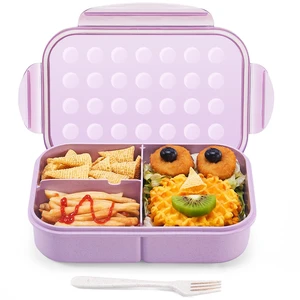 Bento Lunch Box for Kids, 1150ml, 3 Compartments, Purple | Purple kids bento lunch box for school lunch, daycare snacks, preschool meals, picnic food, and travel. Bento Lunch Box for Kids, 1150ml, 3 Compartments, Purple | Purple kids bento lunch box for school lunch, daycare snacks, preschool meals, picnic food, and travel.