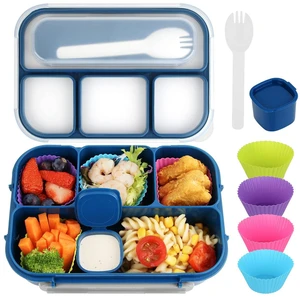 Bento Lunch Box Adult, Kids, Lunch Containers for Adults/Kids/Students,1300ML-4 Compartment (blue) Bento Lunch Box Adult, Kids, Lunch Containers for Adults/Kids/Students,1300ML-4 Compartment (blue)