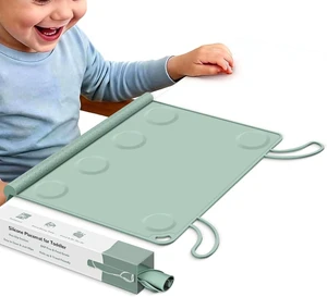 Silicone Placemat for Toddler Eating: Wipe Clean & Roll Up in The Diaper Bag - Table Mat for Restaurant/Travel/On-The-Go Silicone Placemat for Toddler Eating: Wipe Clean & Roll Up in The Diaper Bag - Table Mat for Restaurant/Travel/On-The-Go