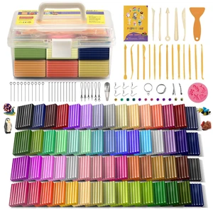 Polymer Clay Kit 60 Colors, Oven Bake Modeling Clay for Kids | DIY Starter Kit, 20 Sculpting Tools & Accessory, Easy to Shape, Non-Sticky, Colorful, Storage Box, Gift for Kids & Artists Polymer Clay Kit 60 Colors, Oven Bake Modeling Clay for Kids | DIY Starter Kit, 20 Sculpting Tools & Accessory, Easy to Shape, Non-Sticky, Colorful, Storage Box, Gift for Kids & Artists