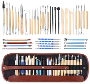 43Pcs Pottery Clay Sculpting Tools, Clay Tool with Carrying Case Bag | Double-sided Pottery Tools for Beginners, Students and Hobby Practice, Carving Ceramic Tools for Shaping, Smoothing, Modeling 43Pcs Pottery Clay Sculpting Tools, Clay Tool with Carrying Case Bag | Double-sided Pottery Tools for Beginners, Students and Hobby Practice, Carving Ceramic Tools for Shaping, Smoothing, Modeling