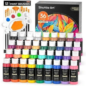 Acrylic Paint, 36 Colors Acrylic Paint Set with Brushes & Palette, 2oz/60ml Bottles, Rich Pigments Non-toxic for Artists Kids & Adults, Painting on Canvas Rocks Ceramic Wood Acrylic Paint, 36 Colors Acrylic Paint Set with Brushes & Palette, 2oz/60ml Bottles, Rich Pigments Non-toxic for Artists Kids & Adults, Painting on Canvas Rocks Ceramic Wood