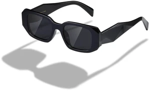 Rectangle Sunglasses for Women Men Trendy Retro Trendy Sun Glasses 90s Vintage Square Frame K1307 (Black) Rectangle Sunglasses for Women Men Trendy Retro Trendy Sun Glasses 90s Vintage Square Frame K1307 (Black)