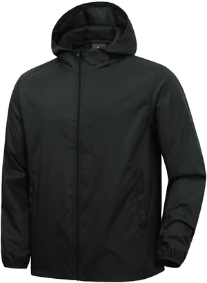 Men's Lightweight Waterproof Rain Jacket Hooded Windbreaker Raincoat Packable for Outdoor Hiking Black L Men's Lightweight Waterproof Rain Jacket Hooded Windbreaker Raincoat Packable for Outdoor Hiking Black L