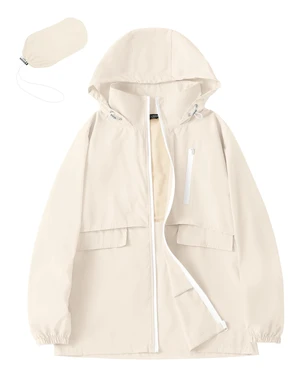 Rain Jacket Women with Hooded Waterproof Raincoats Beige, L | Breathable Lightweight Rainwear, Packable Windbreaker Jacket with Zipper Pockets, Spring Summer Fall Winter Rain Ponchos Rain Jacket Women with Hooded Waterproof Raincoats Beige, L | Breathable Lightweight Rainwear, Packable Windbreaker Jacket with Zipper Pockets, Spring Summer Fall Winter Rain Ponchos