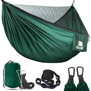 Camping Hammock, 772 lbs Capacity Double Hammock - Dark Green | Lightweight Hammocks with Tree Straps & Carry Bag, Durable Parachute Nylon, Portable for Hiking, Backyard, Travel, Beach Camping Hammock, 772 lbs Capacity Double Hammock - Dark Green | Lightweight Hammocks with Tree Straps & Carry Bag, Durable Parachute Nylon, Portable for Hiking, Backyard, Travel, Beach