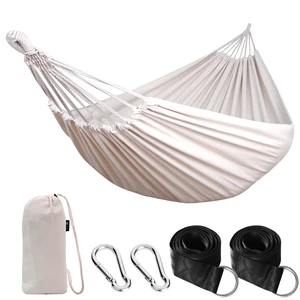 Cotton Camping Hammock Portable with Tree Straps Holds 660lbs | Breathable Weave,Hanging Sturdy Hammocks with Carry Bag, Easy Storage,Outdoor/Indoor Garden Patio Backyard Cotton Camping Hammock Portable with Tree Straps Holds 660lbs | Breathable Weave,Hanging Sturdy Hammocks with Carry Bag, Easy Storage,Outdoor/Indoor Garden Patio Backyard