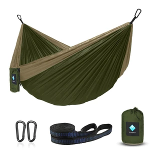Hammock Camping, Portable Single/Double Hammocks for Outdoor Hiking Travel Backpacking - 210D Nylon Hammock Swing for Backyard & Garden (Green/Khaki) Hammock Camping, Portable Single/Double Hammocks for Outdoor Hiking Travel Backpacking - 210D Nylon Hammock Swing for Backyard & Garden (Green/Khaki)
