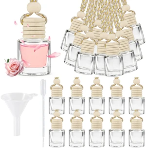20 Pcs Car Diffuser Bottle Set,Empty Glass Car Air Freshener Bottle Bulk | Hanging Essential Oil Fragrance Pendants with Wooden Caps for Car Decor,Dropper and Funnel, Can DIY Air Freshners Diffuser 20 Pcs Car Diffuser Bottle Set,Empty Glass Car Air Freshener Bottle Bulk | Hanging Essential Oil Fragrance Pendants with Wooden Caps for Car Decor,Dropper and Funnel, Can DIY Air Freshners Diffuser