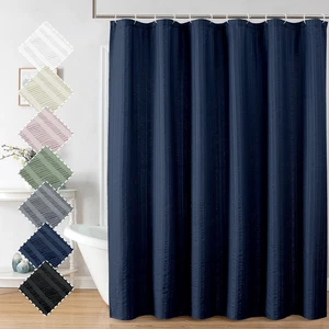 Moga Navy Blue Fabric Shower Curtains for Bathroom - Blue Hotel Spa Polyester Cloth Bath Curtain with 12 Holes, 72x72, Machine Washable, Navy Blue Moga Navy Blue Fabric Shower Curtains for Bathroom - Blue Hotel Spa Polyester Cloth Bath Curtain with 12 Holes, 72x72, Machine Washable, Navy Blue