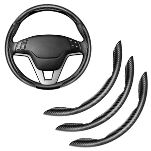 3pcs Carbon Fiber Anti-Skid Steering Wheel Cover, Waterproof & Segmented Butterfly Design, Universal 99% Vehicle Wheel Cover Protector, Car Interior Accessories (Black-3pcs) 3pcs Carbon Fiber Anti-Skid Steering Wheel Cover, Waterproof & Segmented Butterfly Design, Universal 99% Vehicle Wheel Cover Protector, Car Interior Accessories (Black-3pcs)