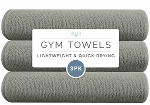 Microfiber Gym Towels, 3 Pack, 16" x 27", Dark Grey | Absorbent and Lightweight, Quick-Dry, Compact for Gym Bag, Yoga and Travel, Machine Washable Microfiber Gym Towels, 3 Pack, 16" x 27", Dark Grey | Absorbent and Lightweight, Quick-Dry, Compact for Gym Bag, Yoga and Travel, Machine Washable