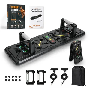 Push Up Board with Pushup Stands for Floor Chest Muscle Exercise, Black Push Up Board with Pushup Stands for Floor Chest Muscle Exercise, Black
