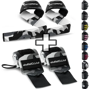 Lifting Straps & Wrist Wraps (Bundle) Superior Support for Weightlifting & Gym Workouts - for Men and Women (Camo Grey) Lifting Straps & Wrist Wraps (Bundle) Superior Support for Weightlifting & Gym Workouts - for Men and Women (Camo Grey)