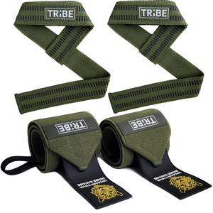21-Inch Wrist Wraps and 24-Inch Lifting Straps Set for Weightlifting | Heavy-duty wrist support wraps, anti-slip silicone grip straps with padded loops, reinforced stitching for heavy lifts 21-Inch Wrist Wraps and 24-Inch Lifting Straps Set for Weightlifting | Heavy-duty wrist support wraps, anti-slip silicone grip straps with padded loops, reinforced stitching for heavy lifts