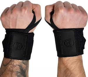 Weightlifting Wrist Wraps, Black/Rubber, 18" Weightlifting Wrist Wraps, Black/Rubber, 18"