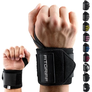 Wrist Wraps for Weightlifting (18") Heavy-Duty Support for Gym, Bench Press, and Pushups (1 Pair) - for Men and Women (Black) Wrist Wraps for Weightlifting (18") Heavy-Duty Support for Gym, Bench Press, and Pushups (1 Pair) - for Men and Women (Black)
