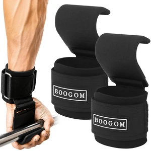 Weight Lifting Hooks with Lifting Wrist Straps (Pair) for Deadlifts, Pull Ups, Rows & Shrugs - Heavy Duty Adjustable Wrist Wraps with Thick Padded Support - Gym Workout Grips & Gloves for Powerlifting Weight Lifting Hooks with Lifting Wrist Straps (Pair) for Deadlifts, Pull Ups, Rows & Shrugs - Heavy Duty Adjustable Wrist Wraps with Thick Padded Support - Gym Workout Grips & Gloves for Powerlifting