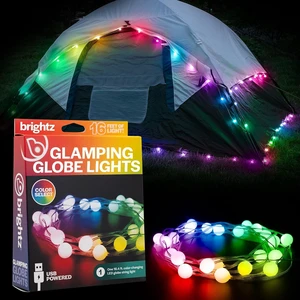 GlobeBrightz LED USB String Lights, Color Changing, 16 ft | Glamping tent lights for camping; for hammocks, camping tents & campsites; USB powered camp lights GlobeBrightz LED USB String Lights, Color Changing, 16 ft | Glamping tent lights for camping; for hammocks, camping tents & campsites; USB powered camp lights