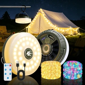 Solar Camping String Lights, 33FT Rechargeable Tent Lantern String with 5 Lighting Modes, 4 in 1 Quick Storage Hanging Waterproof LED Lamp for Outdoor Patio Awning Garden Party (Multicolor) Solar Camping String Lights, 33FT Rechargeable Tent Lantern String with 5 Lighting Modes, 4 in 1 Quick Storage Hanging Waterproof LED Lamp for Outdoor Patio Awning Garden Party (Multicolor)