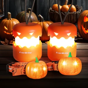 Halloween Pumpkin Lantern and Headlamp Set (2 Pack of Each) | Collapsible Jack O Lantern with Lanyard, Halloween Lights, Gifts for Halloween Party Decorations Outdoor, Battery Included Halloween Pumpkin Lantern and Headlamp Set (2 Pack of Each) | Collapsible Jack O Lantern with Lanyard, Halloween Lights, Gifts for Halloween Party Decorations Outdoor, Battery Included