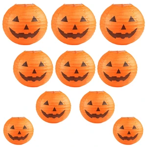 Halloween Jack-O-Lantern Paper Lanterns Halloween Pumpkin Hanging Paper Lantern for Home Outdoor Decoration, Multi-Sized, Pack of 10 Halloween Jack-O-Lantern Paper Lanterns Halloween Pumpkin Hanging Paper Lantern for Home Outdoor Decoration, Multi-Sized, Pack of 10