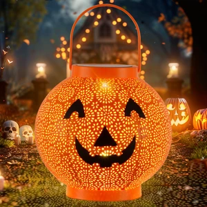 Halloween Solar Pumpkin Lantern Lights, LED Hanging Jack O Lantern Outdoor | Halloween Decorations Outdoor, Durable & Waterproof, Hanging Hook, Solar Powered, For Garden Yard Patio Lawn, 6.6Inch Dia. Halloween Solar Pumpkin Lantern Lights, LED Hanging Jack O Lantern Outdoor | Halloween Decorations Outdoor, Durable & Waterproof, Hanging Hook, Solar Powered, For Garden Yard Patio Lawn, 6.6Inch Dia.
