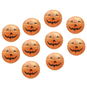 Pumpkin Paper Lanterns Jack-o-Lantern Halloween Decorations | 10 PCs, Orange, Easy Assembly, 12-Inch, Hanging Outdoor Indoor, Spooky Lamps for Halloween Party Decor, Yard Pumpkin Paper Lanterns Jack-o-Lantern Halloween Decorations | 10 PCs, Orange, Easy Assembly, 12-Inch, Hanging Outdoor Indoor, Spooky Lamps for Halloween Party Decor, Yard