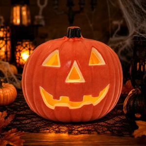 Halloween Light up Pumpkin | Plastic Jack O Lantern, LED, Orange | For Indoor and Outdoor, Install in 30s, Light up 120 hours, Battery-operated, Weather-resistant Halloween Light up Pumpkin | Plastic Jack O Lantern, LED, Orange | For Indoor and Outdoor, Install in 30s, Light up 120 hours, Battery-operated, Weather-resistant