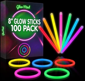 100 Glow Sticks Bulk Party Pack, 8" Halloween Glow Bracelets and Necklaces | Ultra bright neon glow in the dark party supplies with connectors for kids, camping, pool parties and weddings 100 Glow Sticks Bulk Party Pack, 8" Halloween Glow Bracelets and Necklaces | Ultra bright neon glow in the dark party supplies with connectors for kids, camping, pool parties and weddings