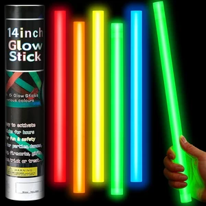 5 Pcs 14 Inch Glow Sticks Jumbo, Colorful | Gaint Big Glow Sticks for Camping, Parties, Halloween, Emergency, New Year Celebrations, Safe for Outdoor Events 5 Pcs 14 Inch Glow Sticks Jumbo, Colorful | Gaint Big Glow Sticks for Camping, Parties, Halloween, Emergency, New Year Celebrations, Safe for Outdoor Events