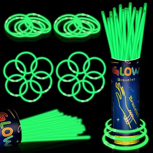 100 Pack 8" Green Glow Sticks Bulk - Glow Necklaces & Bracelets with Connectors, Bright Neon Glow in The Dark Party Favors Supplies for St Patricks Day Christmas Halloween Birthday New Year Carnival 100 Pack 8" Green Glow Sticks Bulk - Glow Necklaces & Bracelets with Connectors, Bright Neon Glow in The Dark Party Favors Supplies for St Patricks Day Christmas Halloween Birthday New Year Carnival