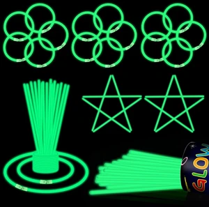 50 Pcs 8" Green Glow Sticks, Glow Necklaces and Bracelets Set with Connectors Bright Neon Glow in The Dark Party Favors for Birthday Christmas New Year Halloween St Patricks Day Wedding Carnival 50 Pcs 8" Green Glow Sticks, Glow Necklaces and Bracelets Set with Connectors Bright Neon Glow in The Dark Party Favors for Birthday Christmas New Year Halloween St Patricks Day Wedding Carnival