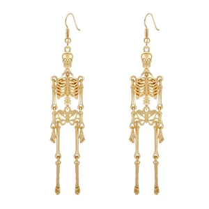 Halloween Earrings Skull Skeleton Earrings for Women Halloween Party Outfits Jewelry Accessories Gifts (Gold) Halloween Earrings Skull Skeleton Earrings for Women Halloween Party Outfits Jewelry Accessories Gifts (Gold)