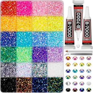 Bedazzling Kit 17000Pcs 4mm Rhinestones Jelly Gems Bedazzle Flatback Resin | SS16 Multi Colored Gemstones Bedazzled Flat Back Jewels with 3Pcs B7000 Glue for Books Crafting Clothes Clothing Crafts Bedazzling Kit 17000Pcs 4mm Rhinestones Jelly Gems Bedazzle Flatback Resin | SS16 Multi Colored Gemstones Bedazzled Flat Back Jewels with 3Pcs B7000 Glue for Books Crafting Clothes Clothing Crafts