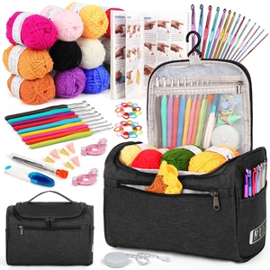 Crochet Kits for Beginners Adults Kids, Complete Crochet Set, Black | Crochet Kit for Beginners Young and Old, All-inclusive Kit with Crochet Hooks 655 Yards Yarn Instruction Knit Bag, Ideal Gift Crochet Kits for Beginners Adults Kids, Complete Crochet Set, Black | Crochet Kit for Beginners Young and Old, All-inclusive Kit with Crochet Hooks 655 Yards Yarn Instruction Knit Bag, Ideal Gift
