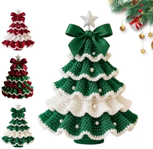 DIY Crochet Christmas Tree Kit, Christmas Tree Crochet Craft Kit Ornaments, Handmade Holiday Craft Set, Beginner-Friendly Crochet Kit with Yarn, Crochet Hook, and Instructions (Green and White) DIY Crochet Christmas Tree Kit, Christmas Tree Crochet Craft Kit Ornaments, Handmade Holiday Craft Set, Beginner-Friendly Crochet Kit with Yarn, Crochet Hook, and Instructions (Green and White)