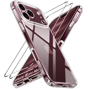 3-in-1 Clear Case for iPhone 18 Pro Max 6.9'' 2026, Phone Case Clear | with 2 Pack Screen Protector Tempered Glass, Military Shockproof Protective Hard Back Slim Phone Cover 3-in-1 Clear Case for iPhone 18 Pro Max 6.9'' 2026, Phone Case Clear | with 2 Pack Screen Protector Tempered Glass, Military Shockproof Protective Hard Back Slim Phone Cover
